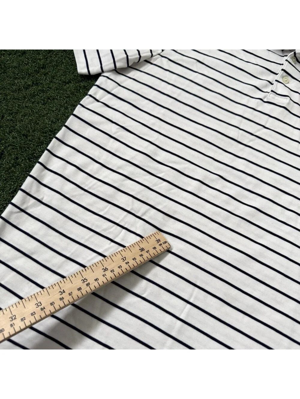 Polo Ralph Lauren Men S Classic Fit White Navy Striped Polo Shirt Cotton Preppy